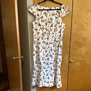 White Strawberries 🍓 & Cream Cap Sleeve Sundress